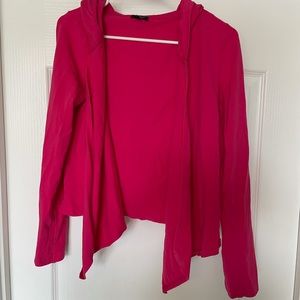 Hot pink hooded cardigan sweater express size m